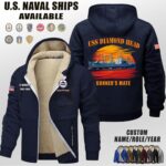 Custom US Naval Ships Sunset Fleece Zip Hoodie 3