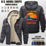 Custom US Naval Ships Sunset Fleece Zip Hoodie 5