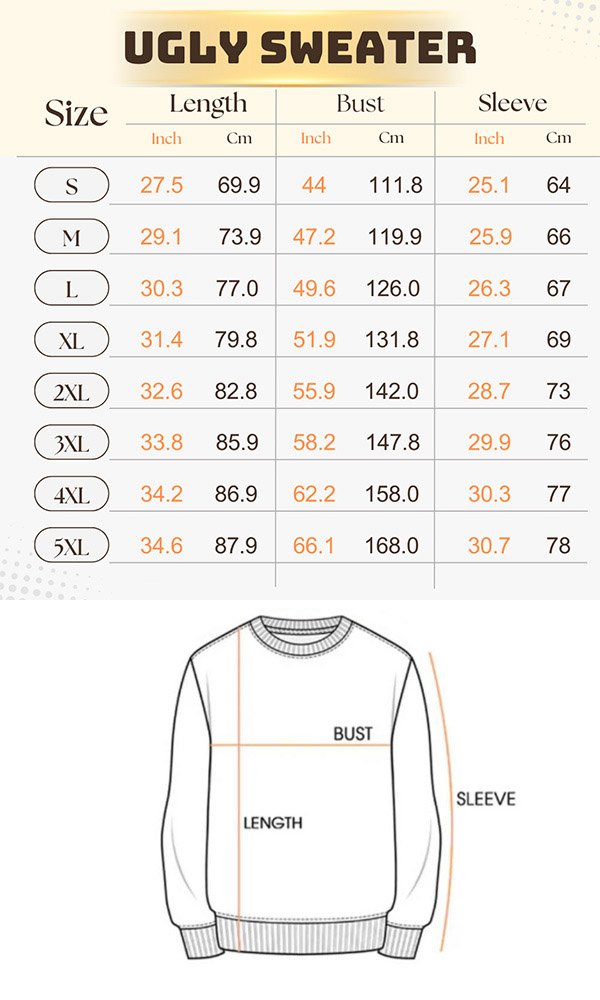 Web AOP Ugly Sweater Sizechart PRINTBASE