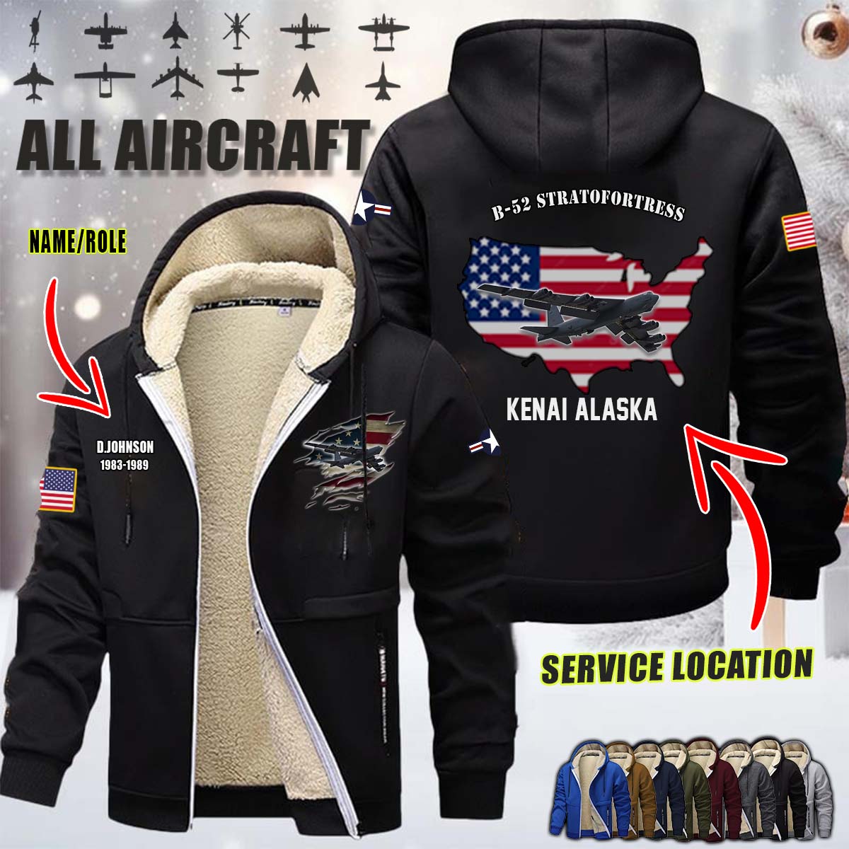 B-52 Stratofortress B52_Flag Fleece Zip Hoodie