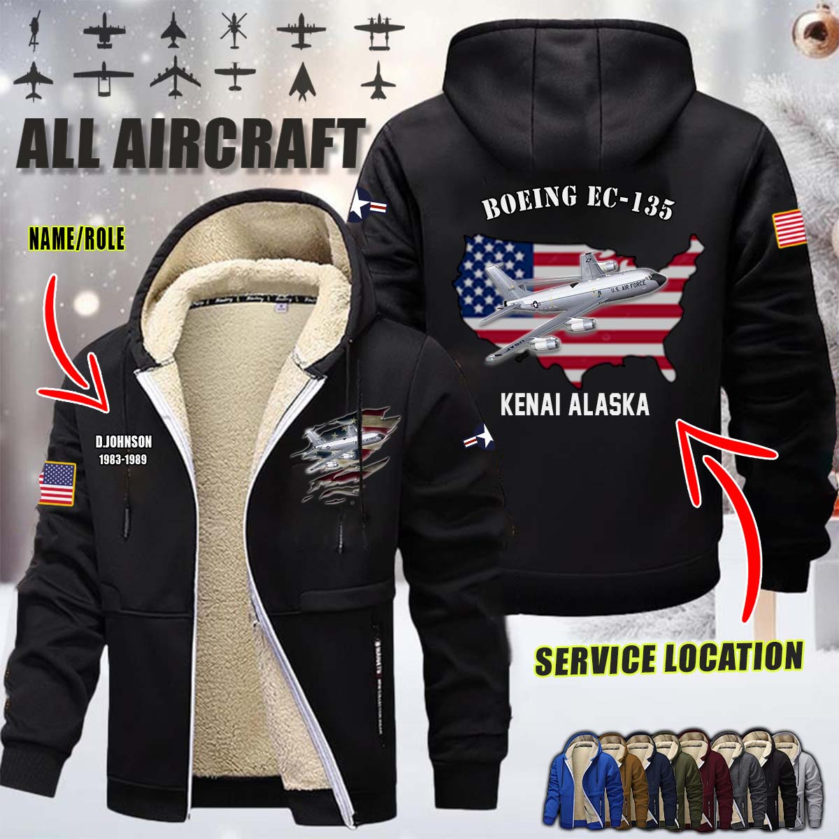 Boeing EC-135 EC135_Flag Fleece Zip Hoodie