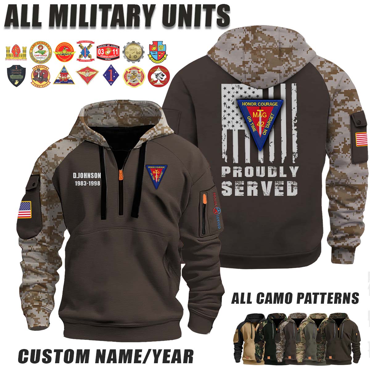 MAG-42 Marine Aircraft Group 42_Camo Halfzip Hoodie