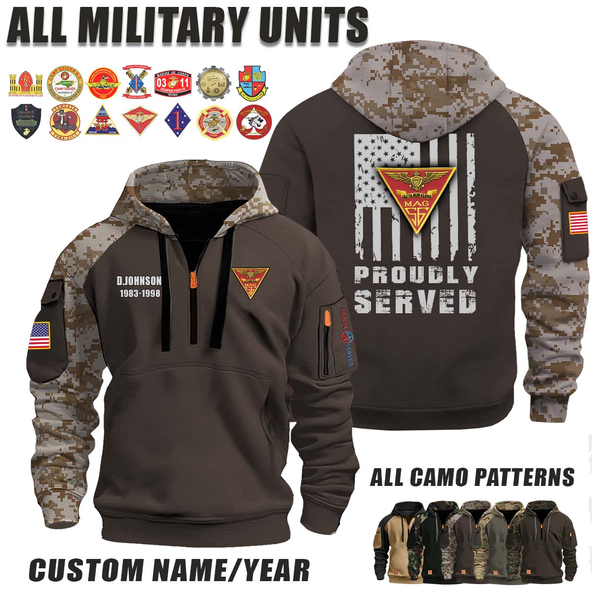 MAG-56 Marine Aircraft Group 56_Camo Halfzip Hoodie