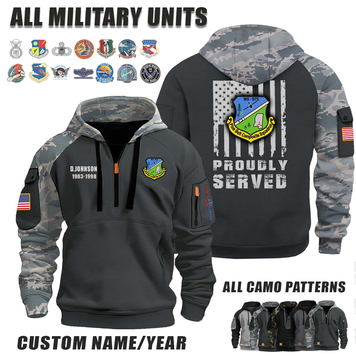 Pinebelt Composite Squadron MS-072_Camo Halfzip Hoodie