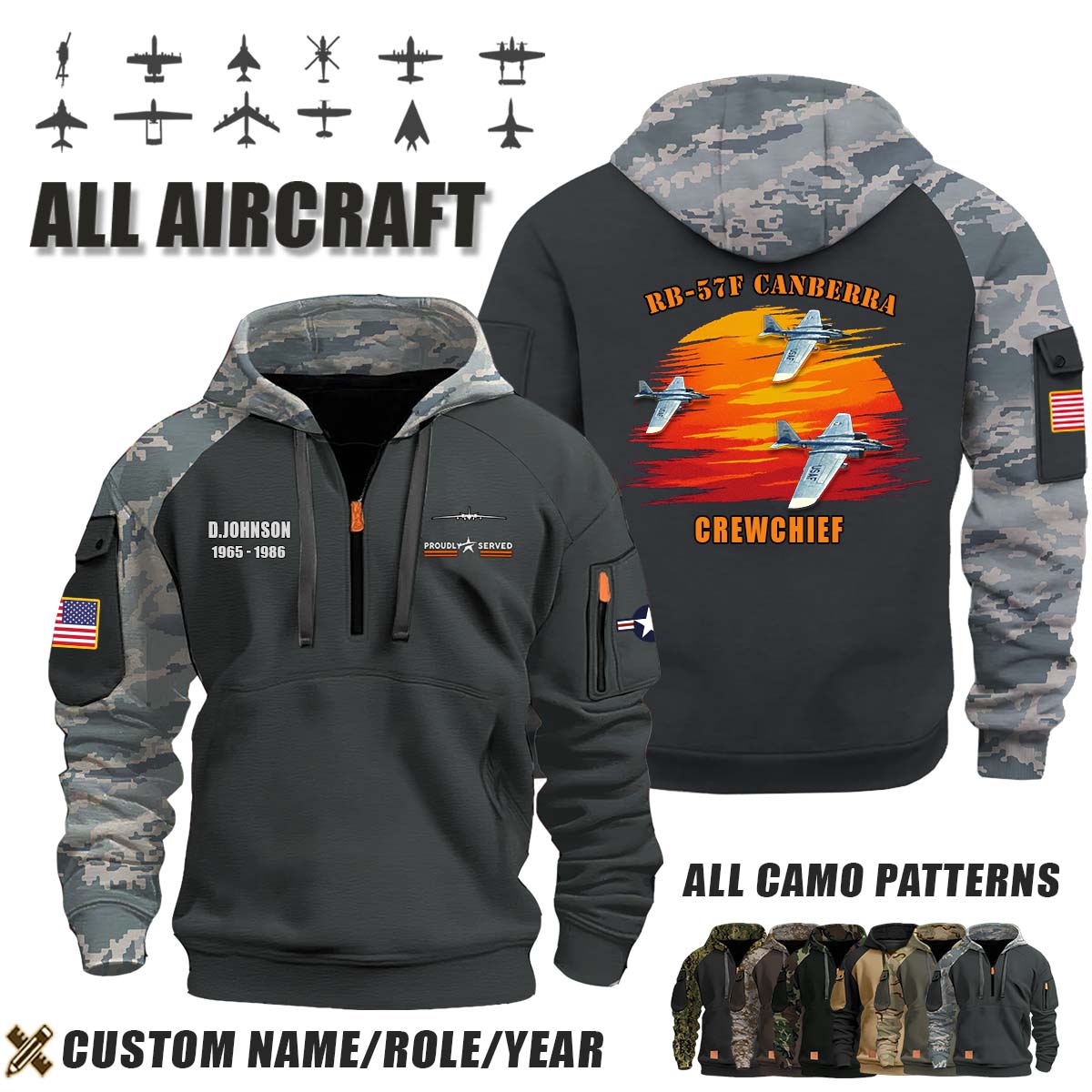 RB-57F Canberra RB57F_Sunset Camo Halfzip Hoodie