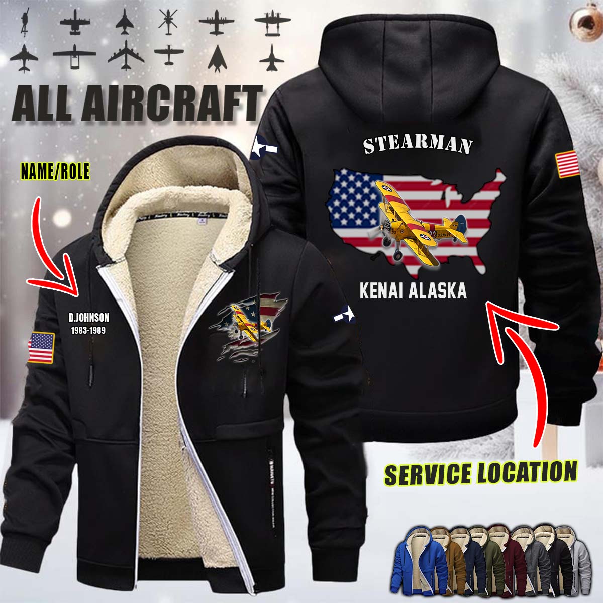 Stearman_Flag Fleece Zip Hoodie