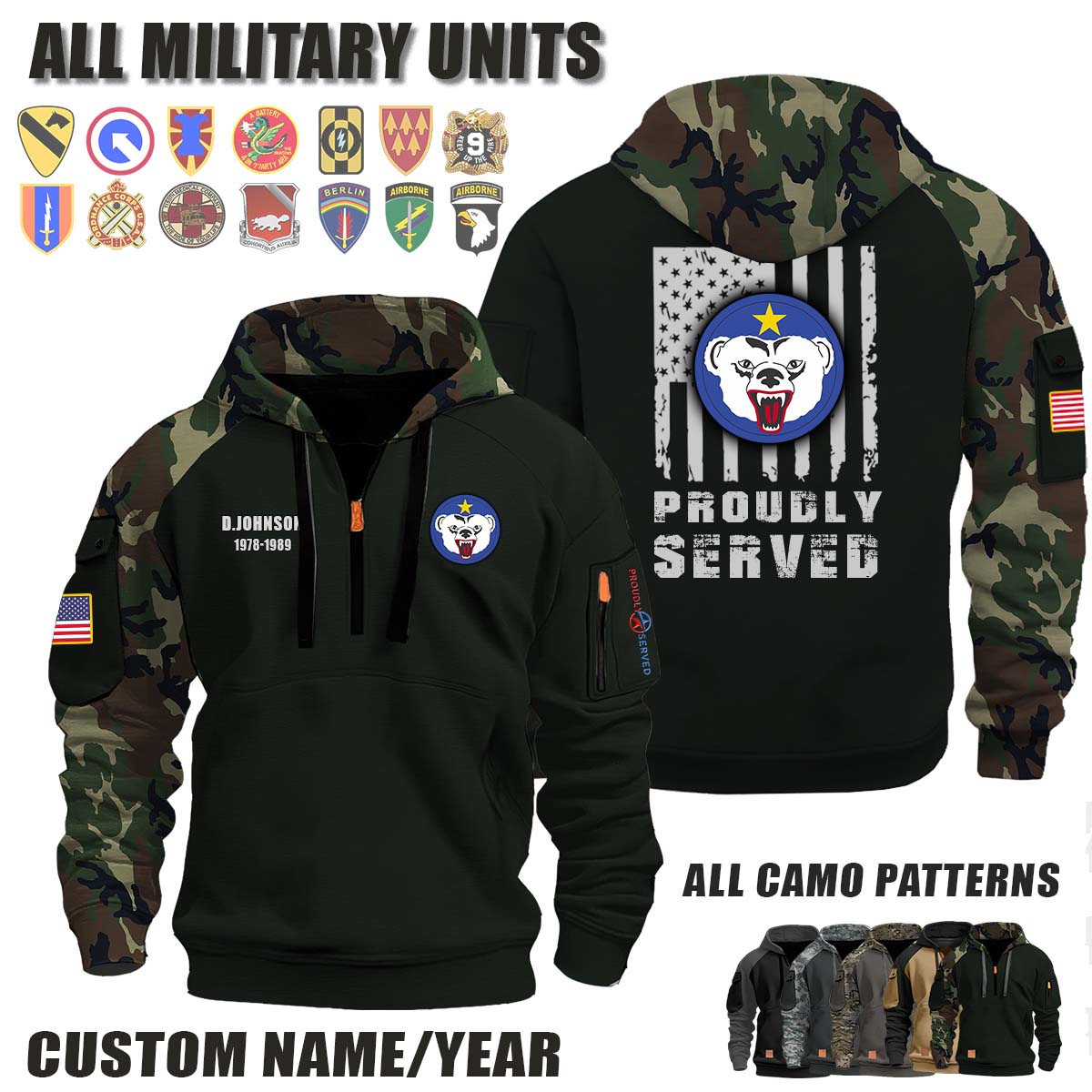 US Army Alaska (USARAK)_Camo Halfzip Hoodie