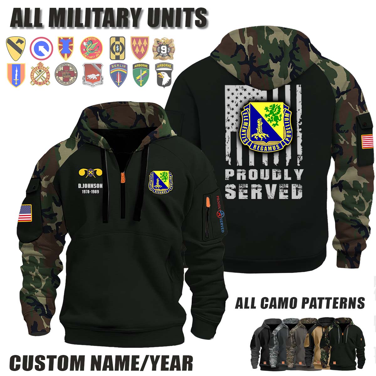 US Army Chemical Corps_Camo Halfzip Hoodie
