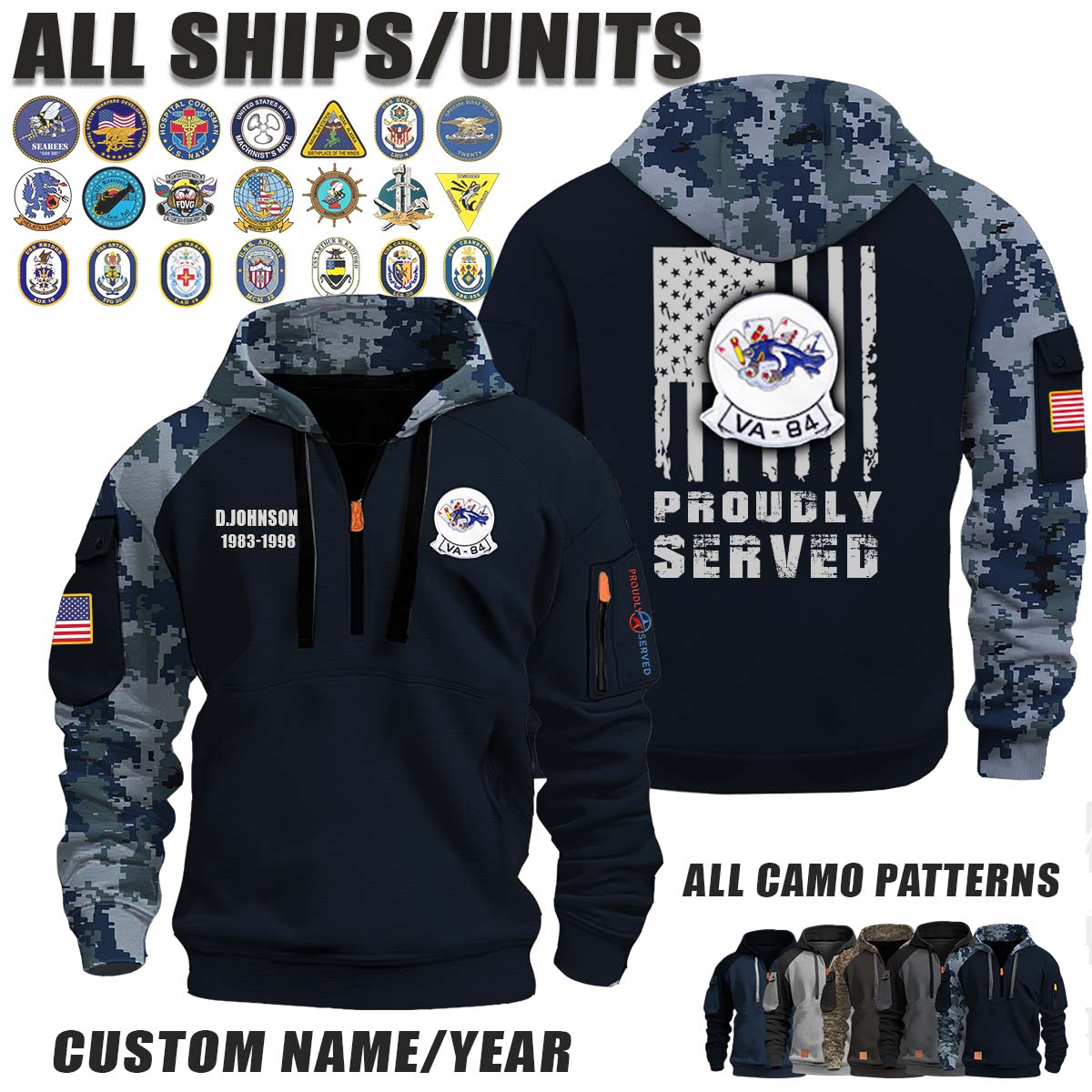 VA-84 Squadron_Camo Halfzip Hoodie