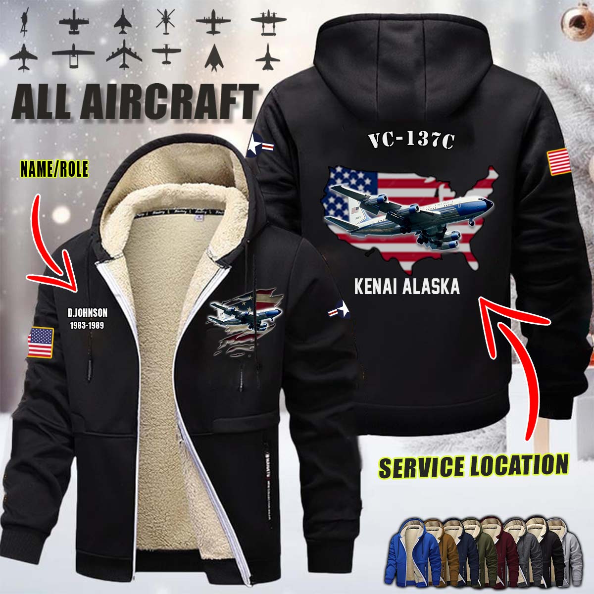 VC-137C VC137C USAF_Flag Fleece Zip Hoodie